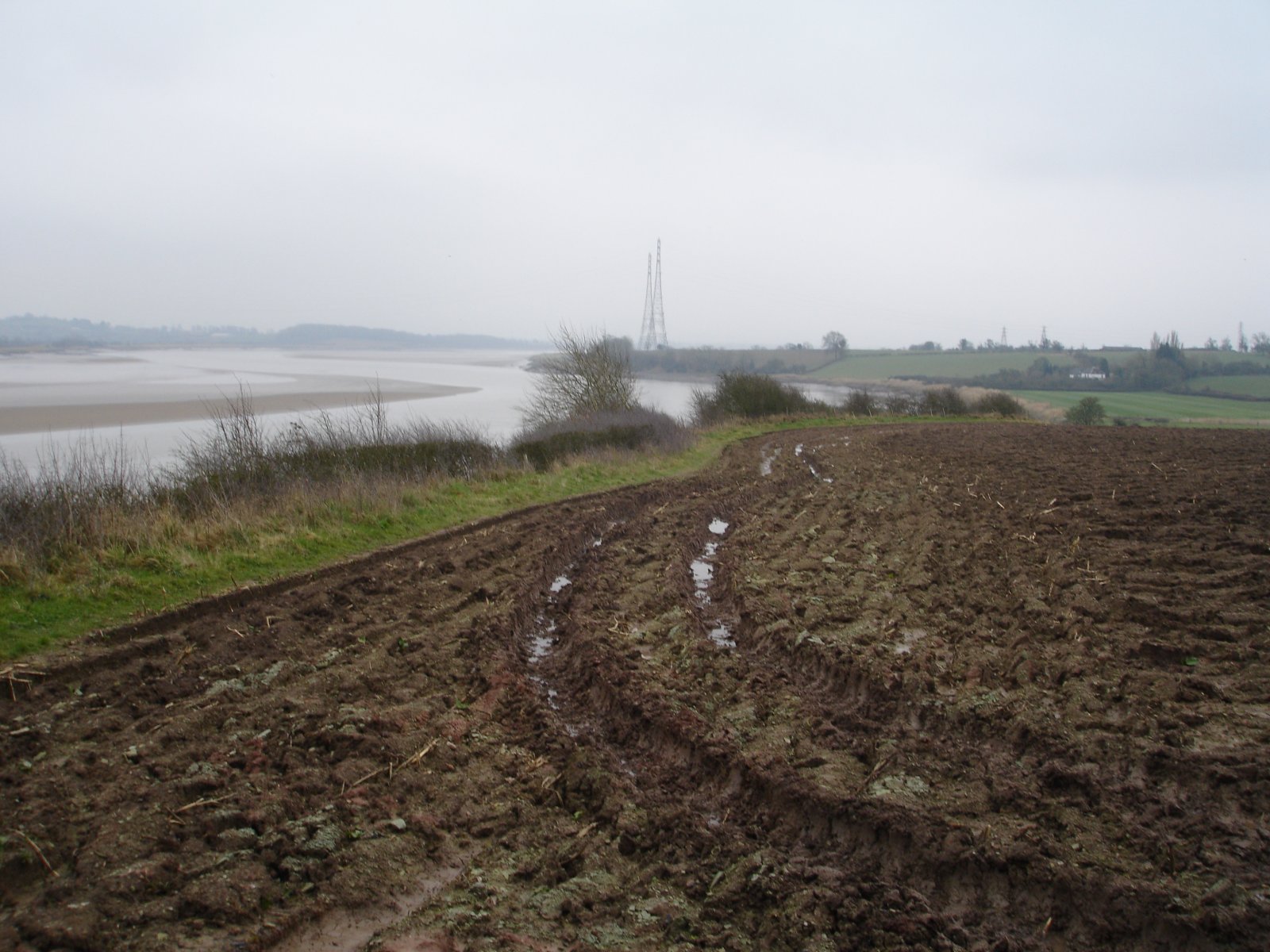 Farm Land On The Banks Of The River Severn Gloucestershire