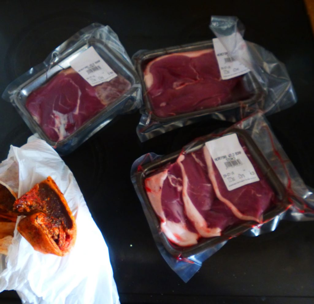 Wild boar steaks and Lamp chops
