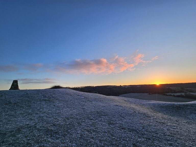 Haresfield Beacon Snow at Sunrise